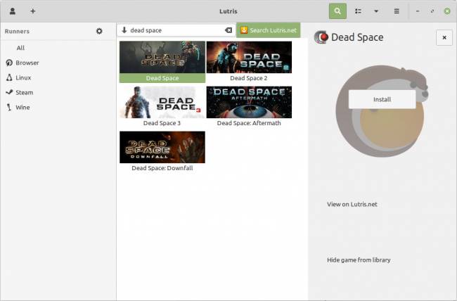 Dead Space : installation depuis le client [cliquer pour agrandir]