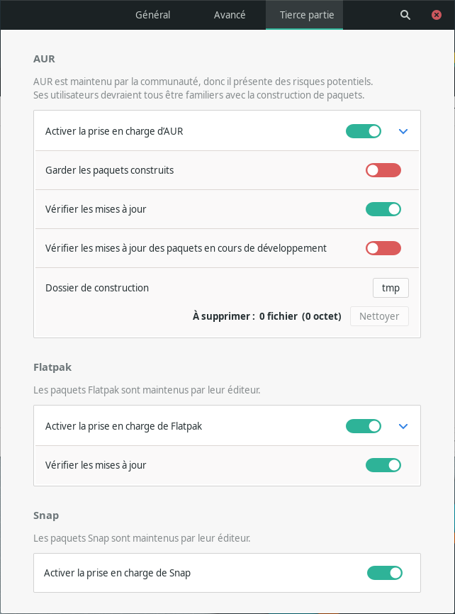 manjaro pamac aur search