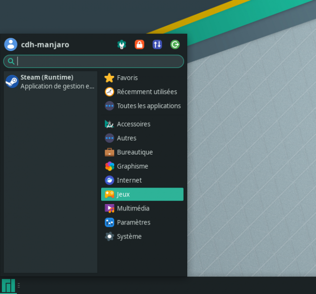 manjaro start screen steam