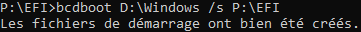 bcdboot suceed