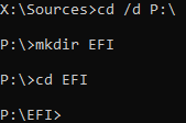 cmd create efi folder