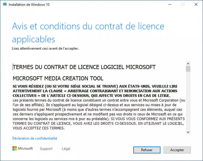 windows media creation tool license
