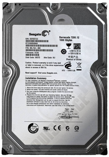 Seagate Barracuda 7200.12 : recto HDD (Puissance-PC) [cliquer pour agrandir]