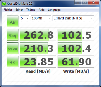 crystaldiskmark - Intel x25-m postville 160 Go