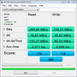 SSD Intel 320 (300go) sur As SSD [cliquer pour agrandir]